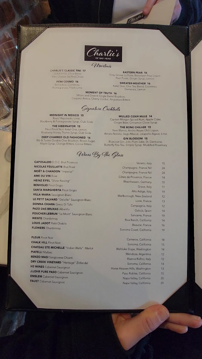 Charlies of Bay Head Menu - Image 1